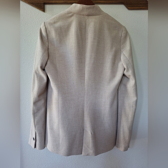 Zara Womens Tan Textured Collarless Blazer. Size S - Picture 7 of 7